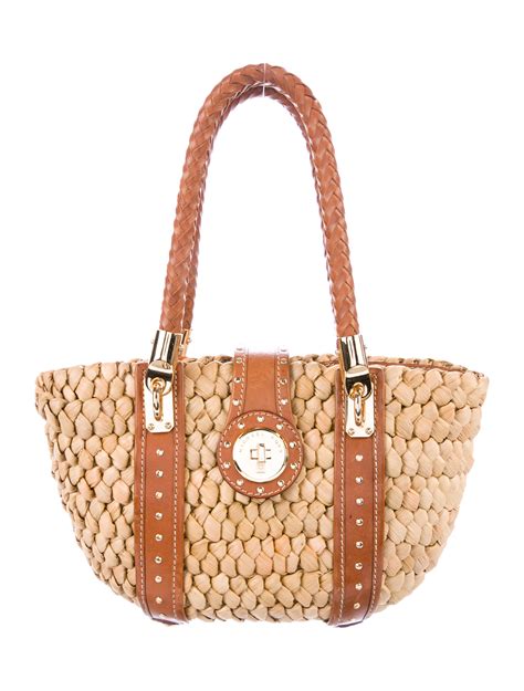 old michael kors straw purse|Michael Kors straw tote bag.